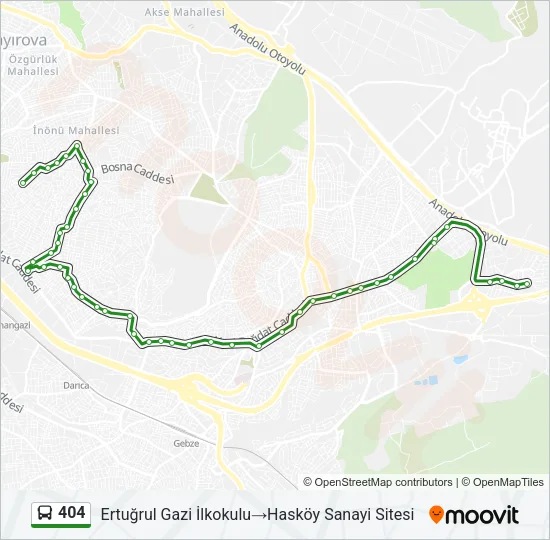 404 Bus Line Map