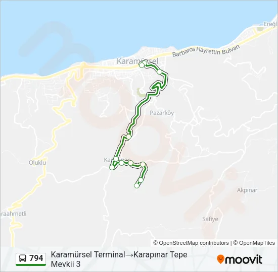 794 Bus Line Map