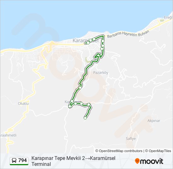 794 bus Line Map