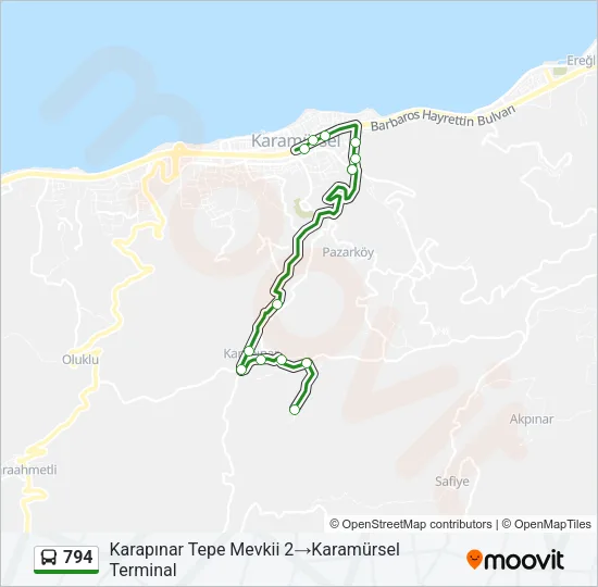 794 Bus Line Map