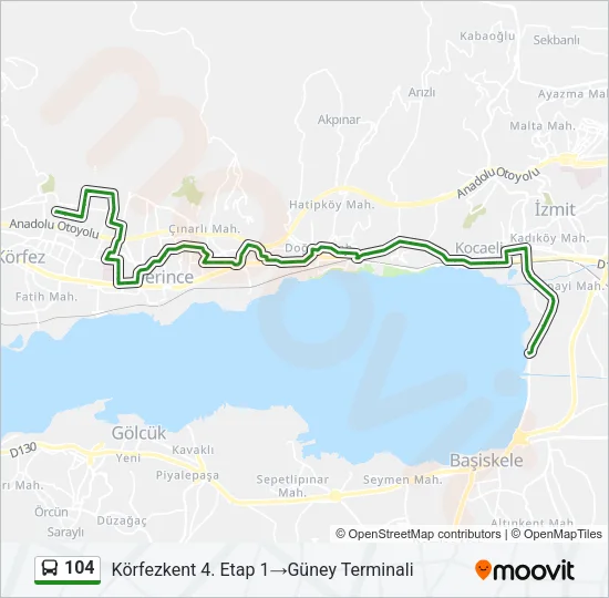 104 Bus Line Map