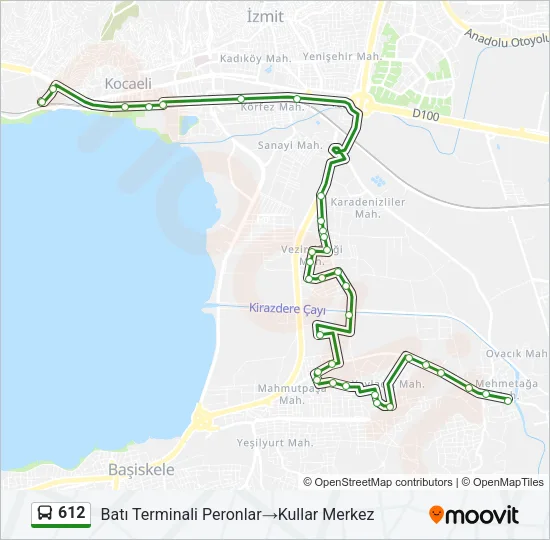 612 Bus Line Map