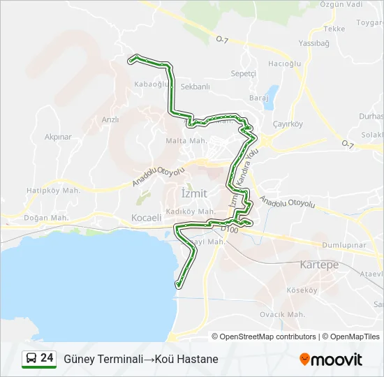 24 Bus Line Map