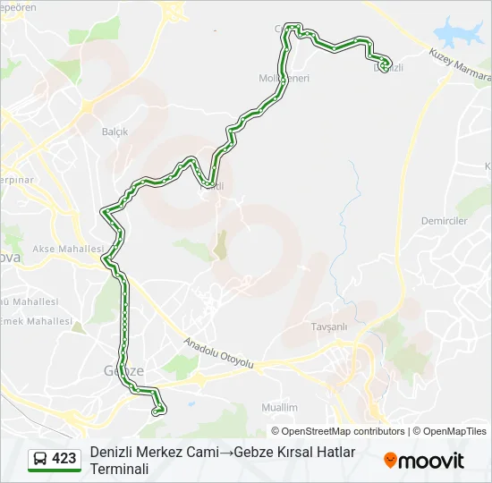 423 Bus Line Map