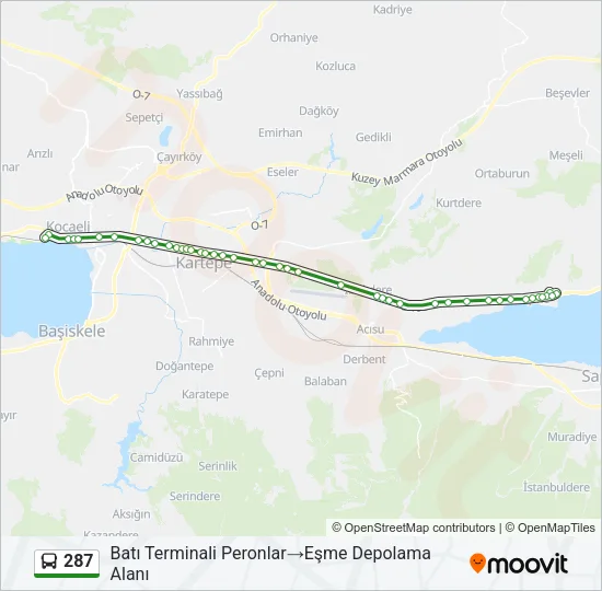 287 Bus Line Map