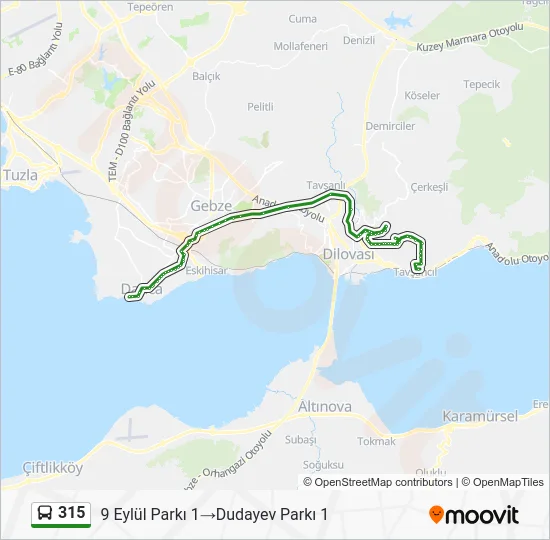 315 Bus Line Map