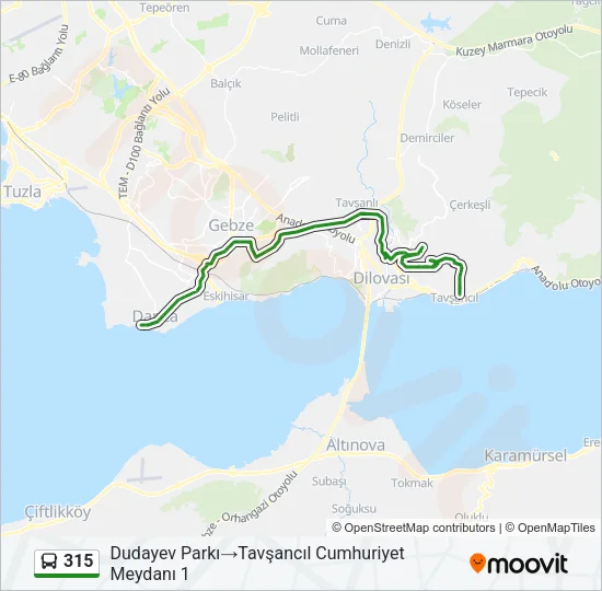 315 Bus Line Map