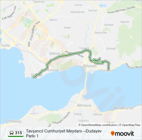 315 Bus Line Map