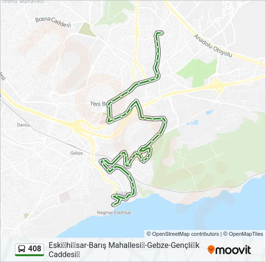 408 Bus Line Map