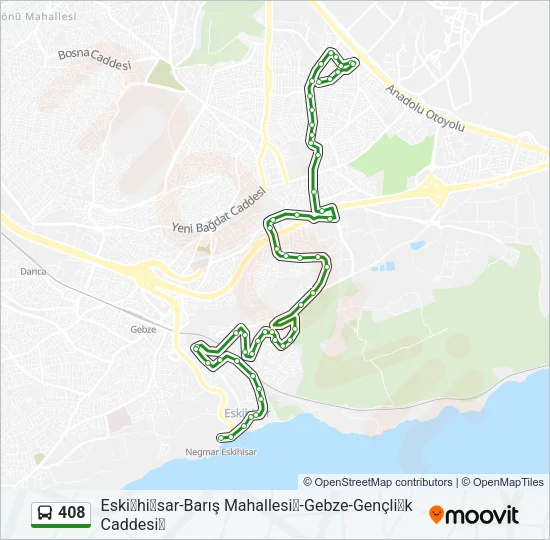408 Bus Line Map