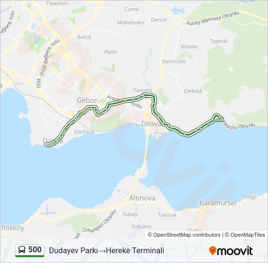 500 Bus Line Map