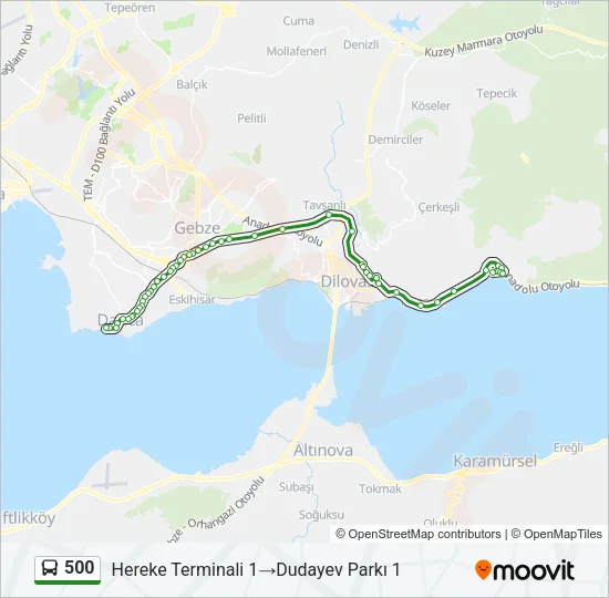 500 Bus Line Map