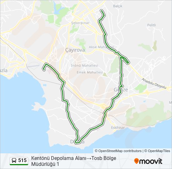 515 bus Line Map