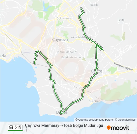 515 Bus Line Map