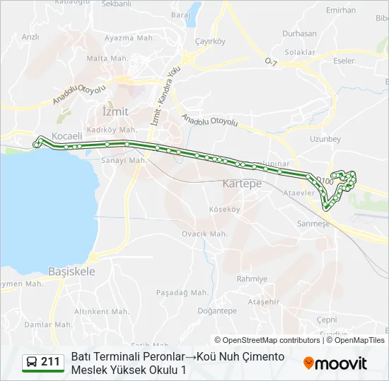 211 Bus Line Map