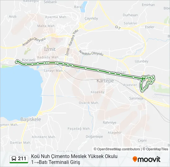 211 Bus Line Map
