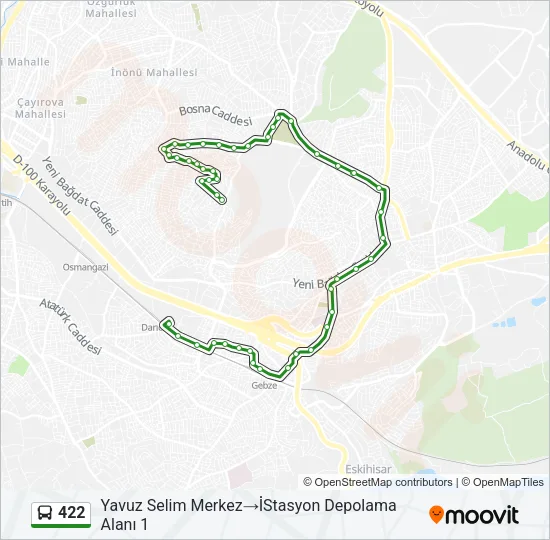 422 Bus Line Map