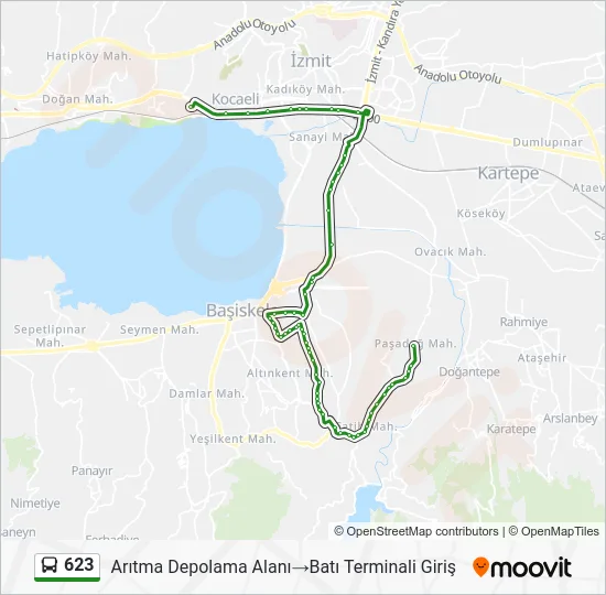 623 Bus Line Map