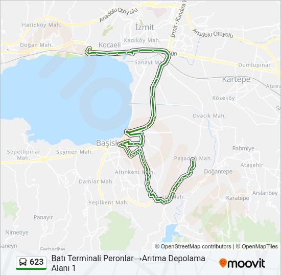 623 Bus Line Map
