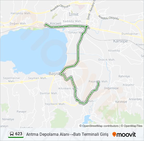 623 bus Line Map