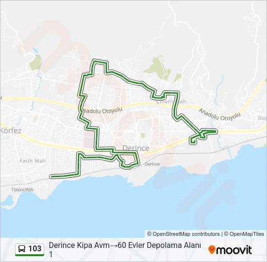 103 Bus Line Map