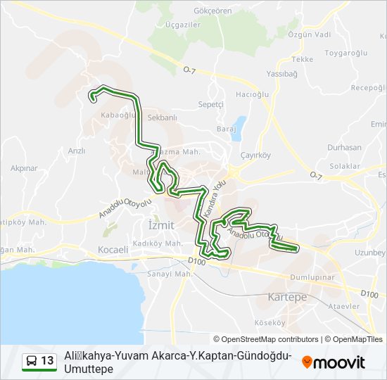 13 Bus Line Map