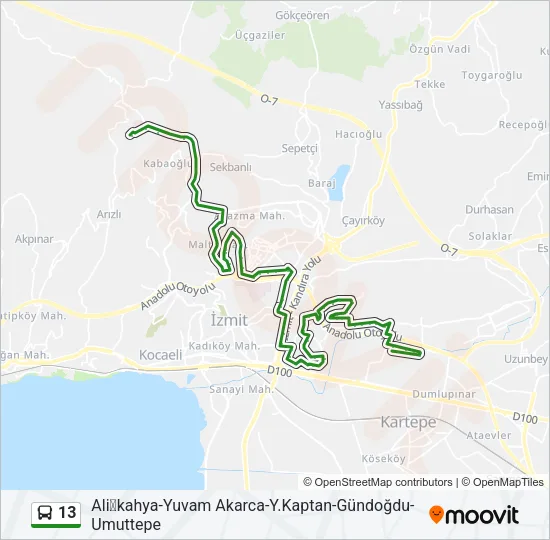 13 Bus Line Map