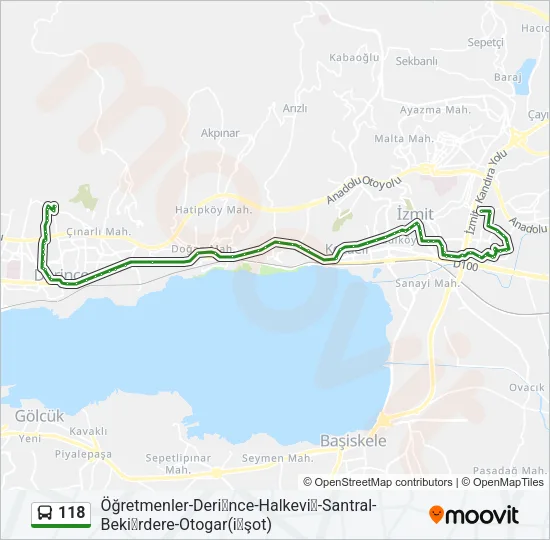118 Bus Line Map