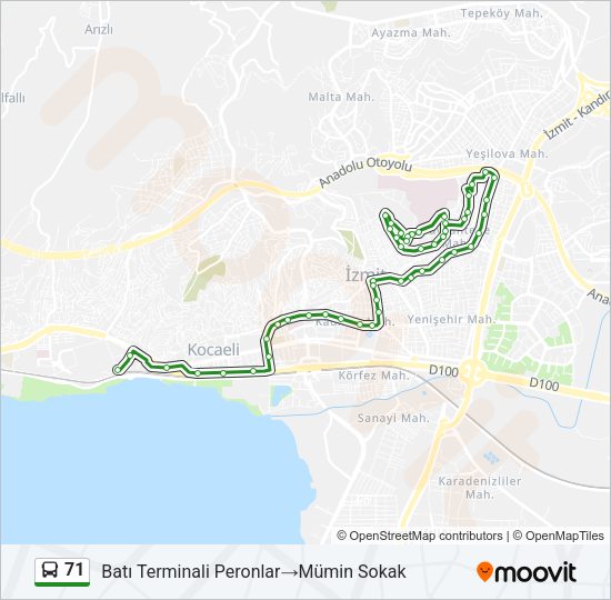71 Bus Line Map
