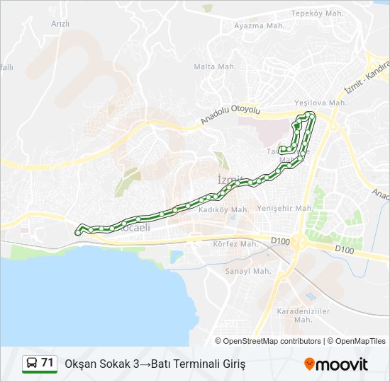 71 Bus Line Map