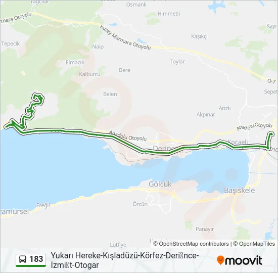 183 Bus Line Map