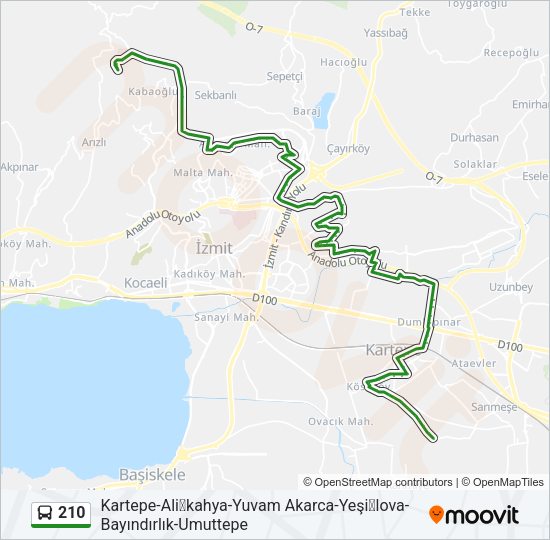 210 Bus Line Map