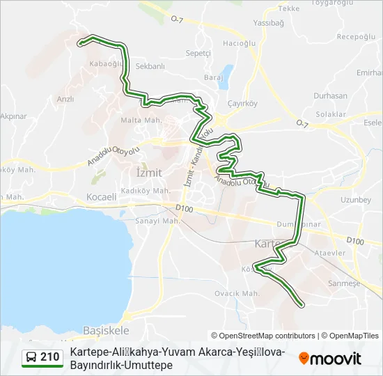210 Bus Line Map