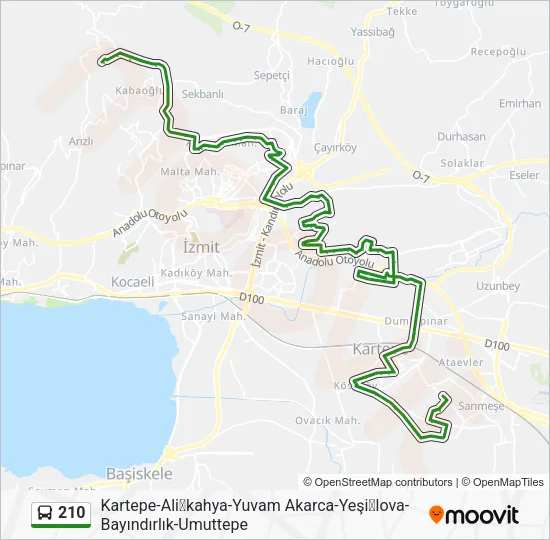 210 Bus Line Map