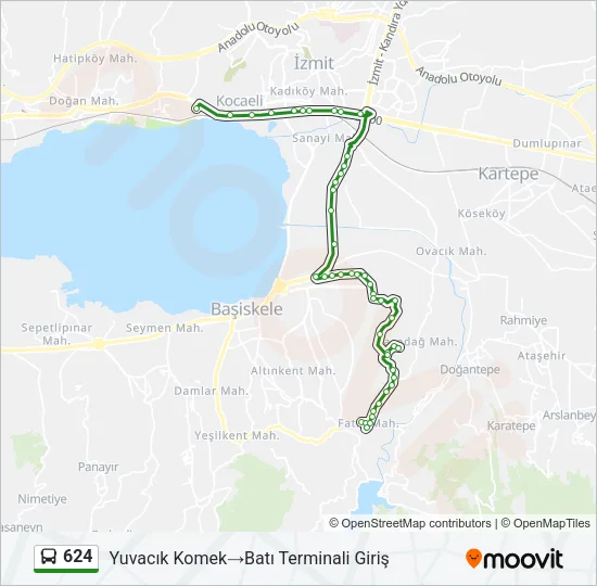 624 Bus Line Map