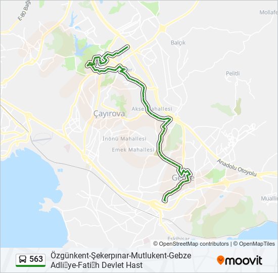 563 bus Line Map