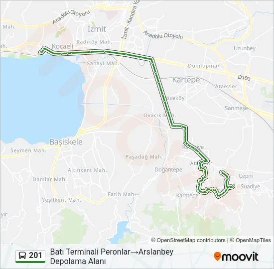 201 Bus Line Map