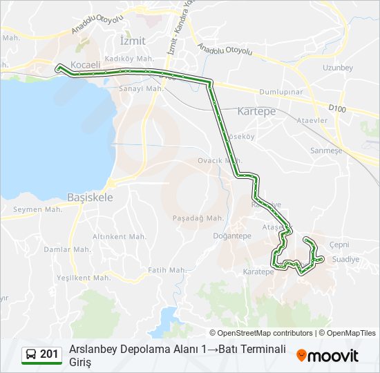 201 bus Line Map