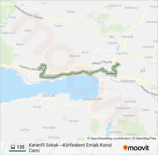 135 Bus Line Map