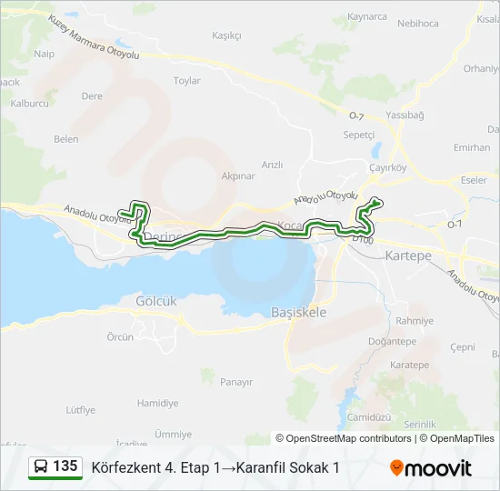 135 Bus Line Map