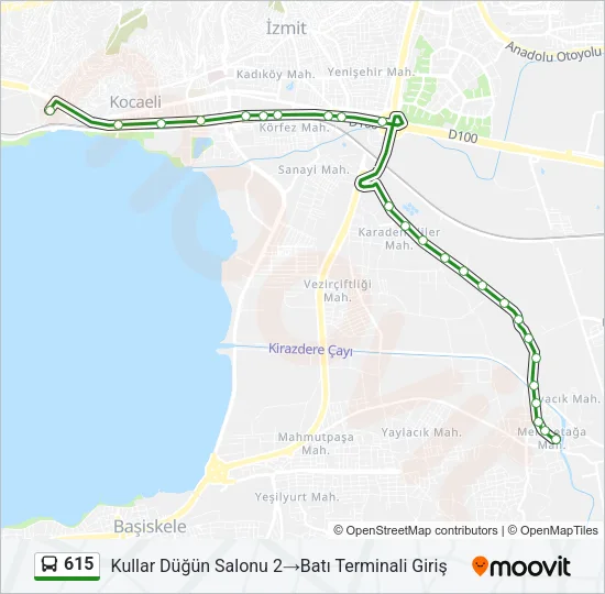 615 Bus Line Map