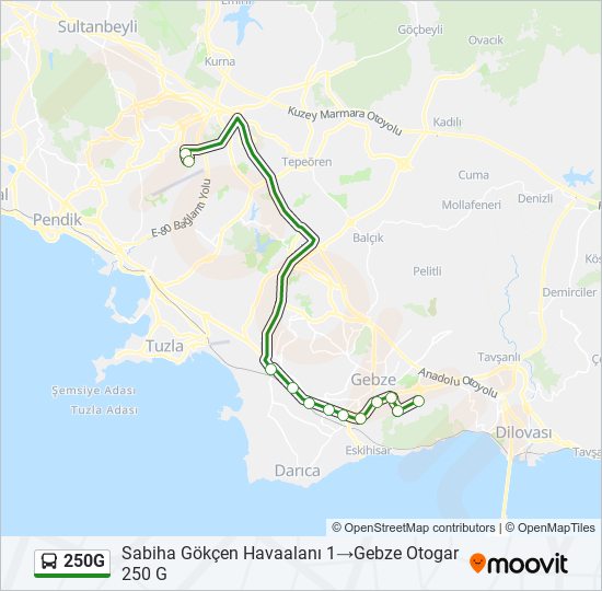 250G bus Line Map