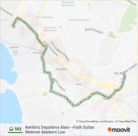 503 Bus Line Map