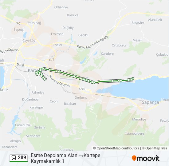 289 bus Line Map