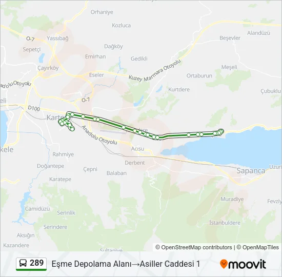 289 Bus Line Map