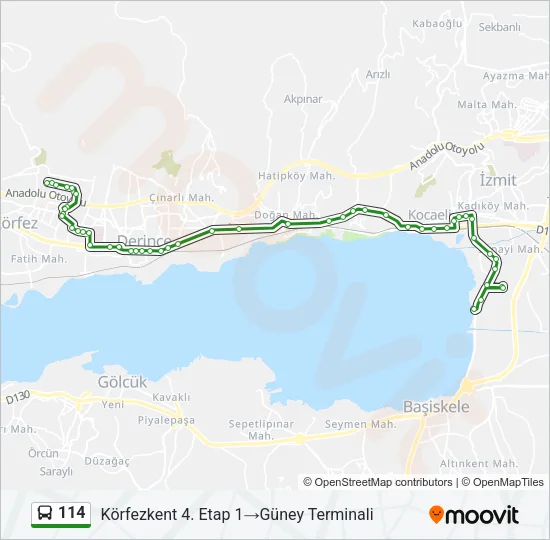 114 Bus Line Map