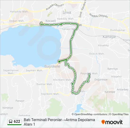 622 Bus Line Map