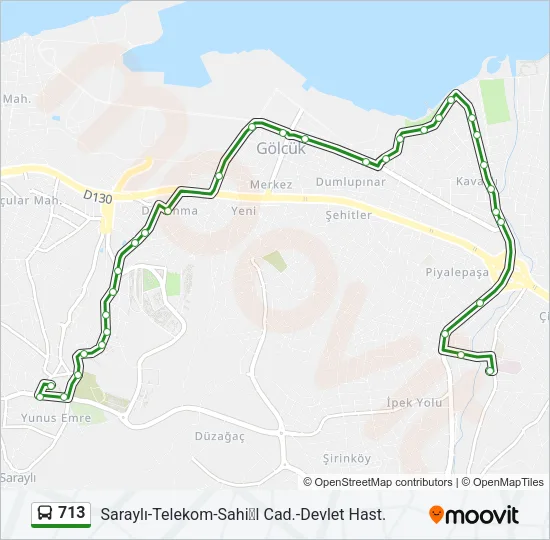 713 Bus Line Map