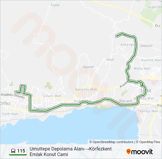115 Bus Line Map