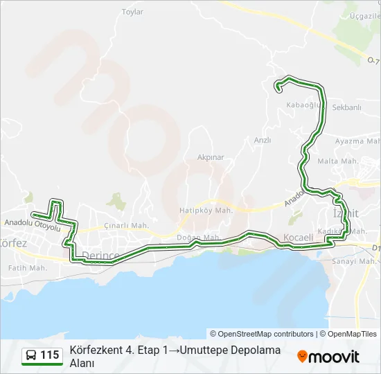 115 Bus Line Map